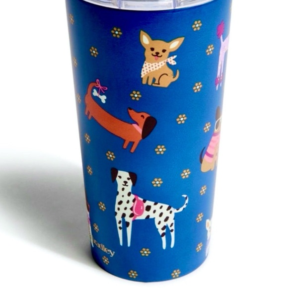 Vera Bradley Other - Vera Bradley Blue Dog Bark Park 24 oz Acrylic Tumbler with Top and Straw NWT